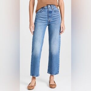 Levi's ribcage straight ankle Classic Blue Women's Wide Leg Jeans
